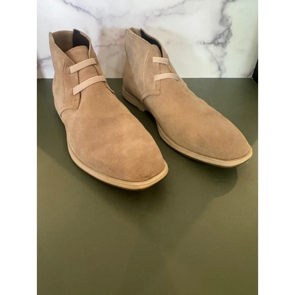 Cole Haan Mens Tan Suede Chukka Desert Boots Size 10.5 C Beige Lace Up Shoes